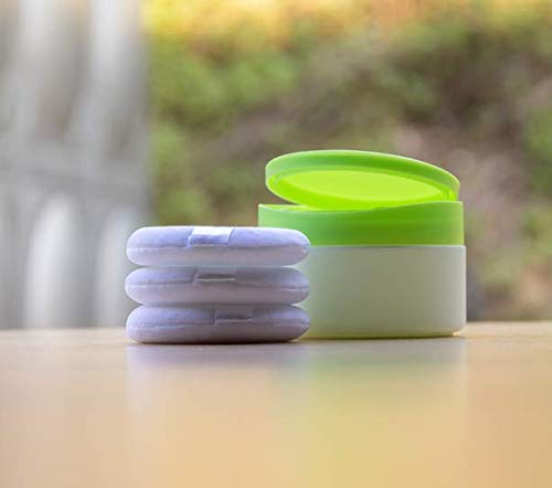 SYBL green puff box with soft puff for gentle summer skin care.