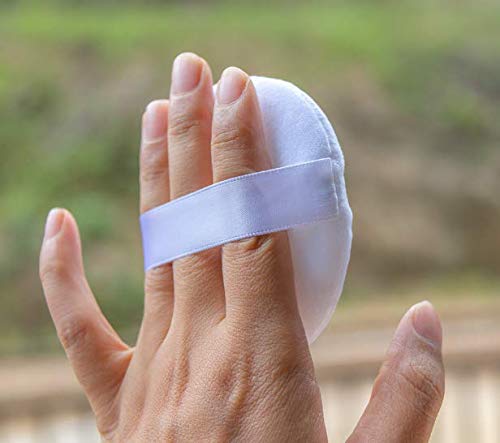 SYBL baby puff box green with sifter for even powder distribution.