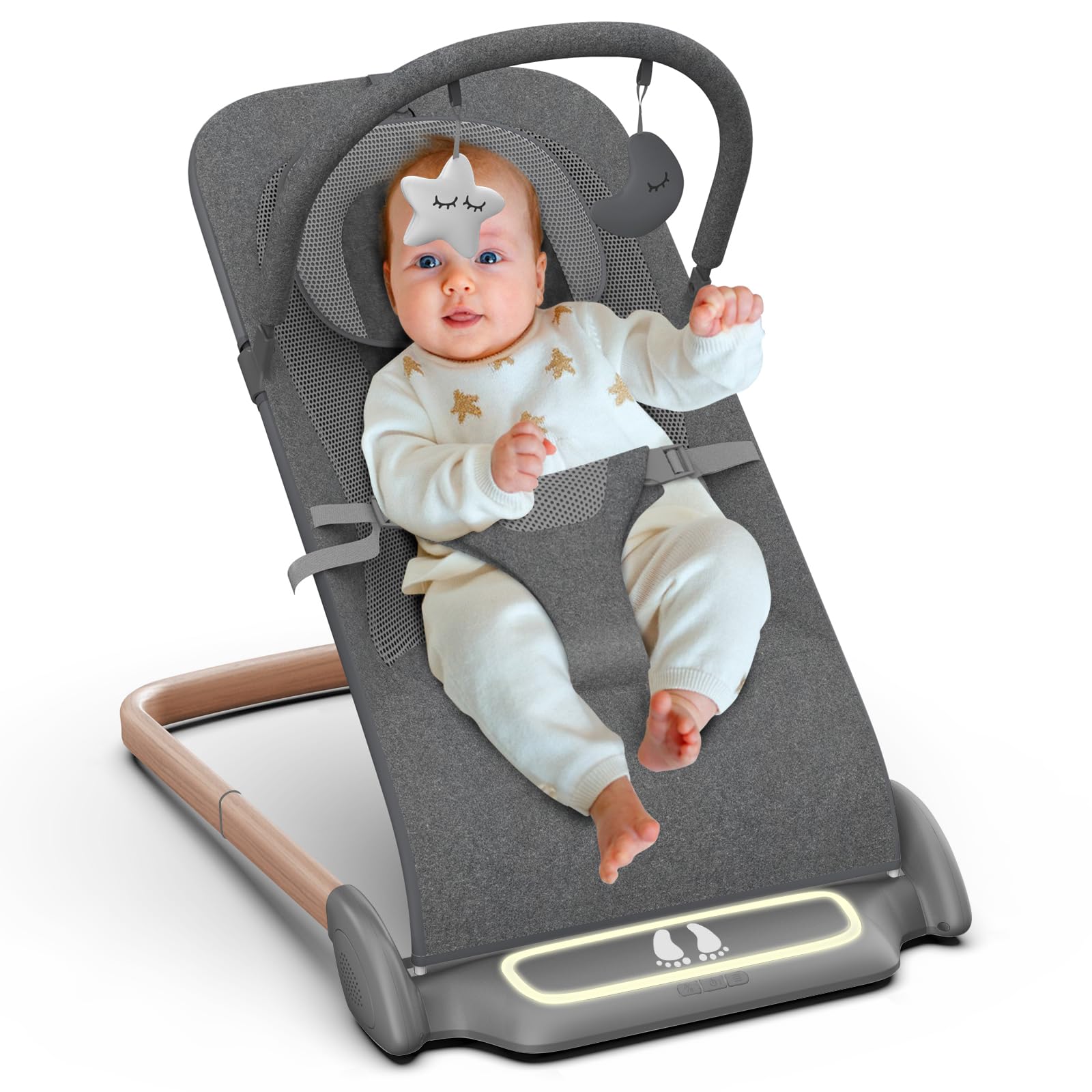 SYCYH baby bouncer seat with natural-bounce action for calming moments.