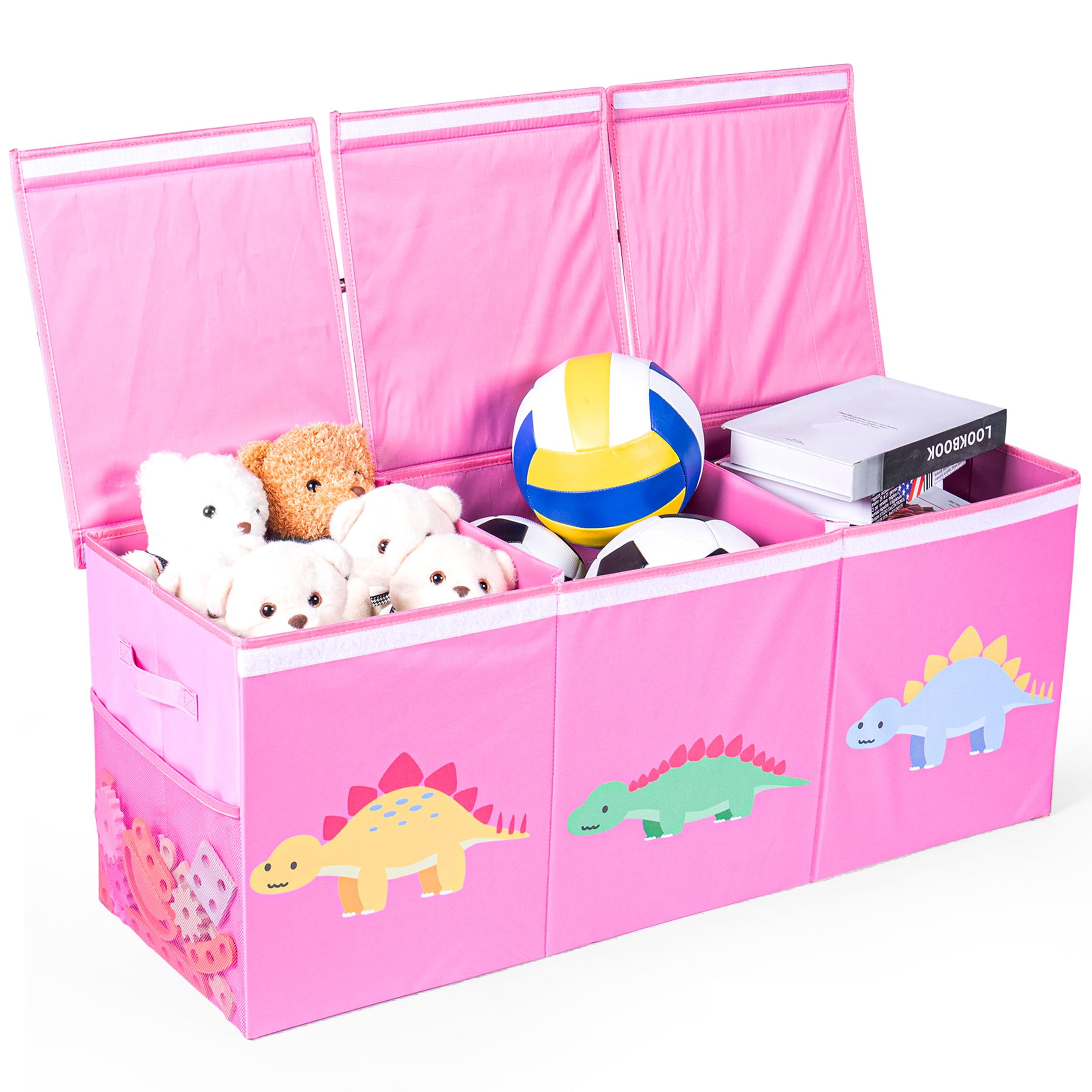 SYFIS Extra Large Toys Box with closed lid keeps playroom tidy and organized.
