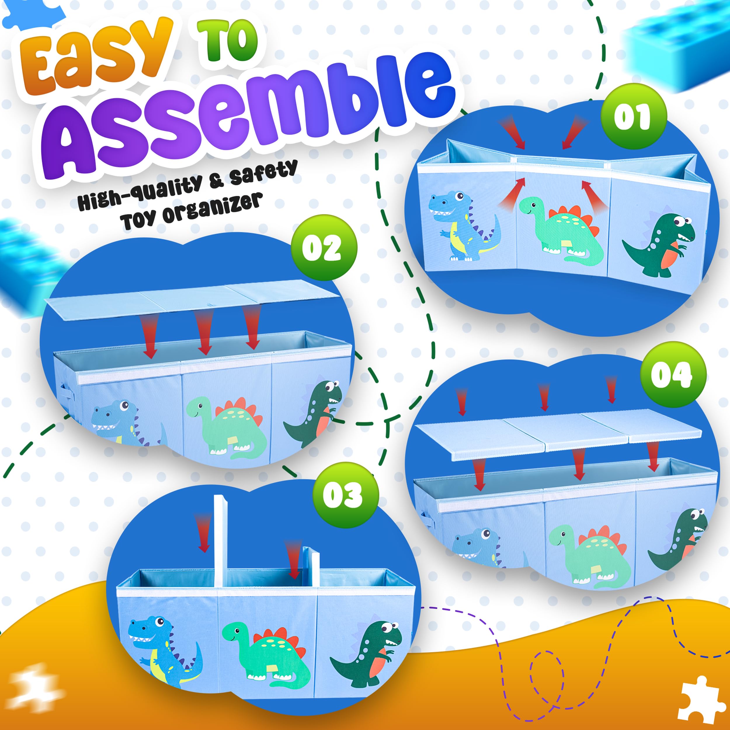 SYFIS extra large toys box folded flat to save space.