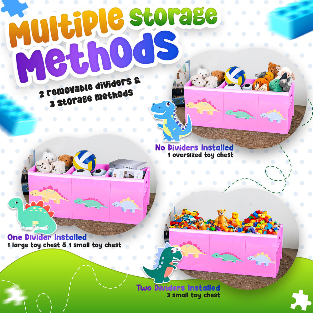 SYFIS Extra Large Toys Box fold-flat design saves space when stored.