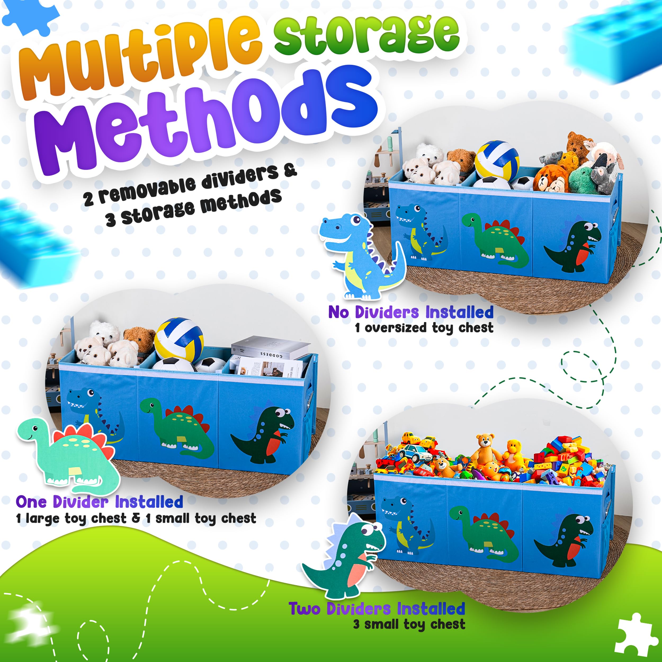 SYFIS extra large toys box in living room setup with neat storage.