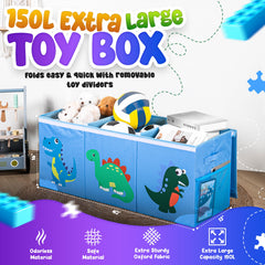 SYFIS extra large toys box open with dividers for flexible layout.