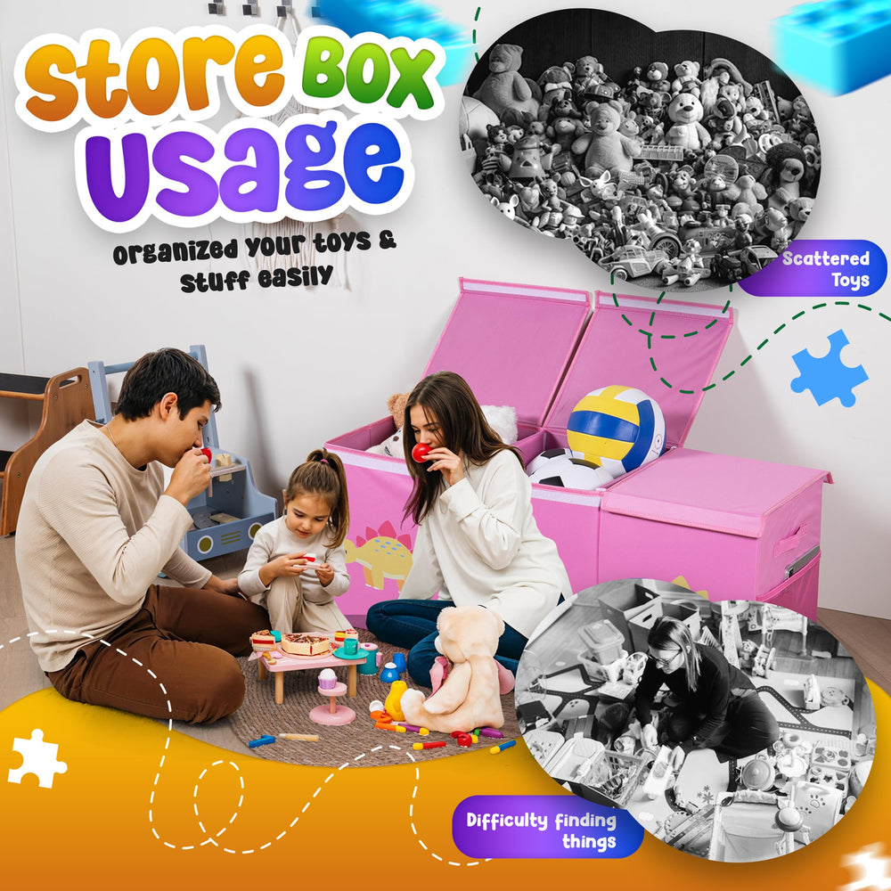 SYFIS Extra Large Toys Box water-resistant Oxford fabric resists spills and wear.