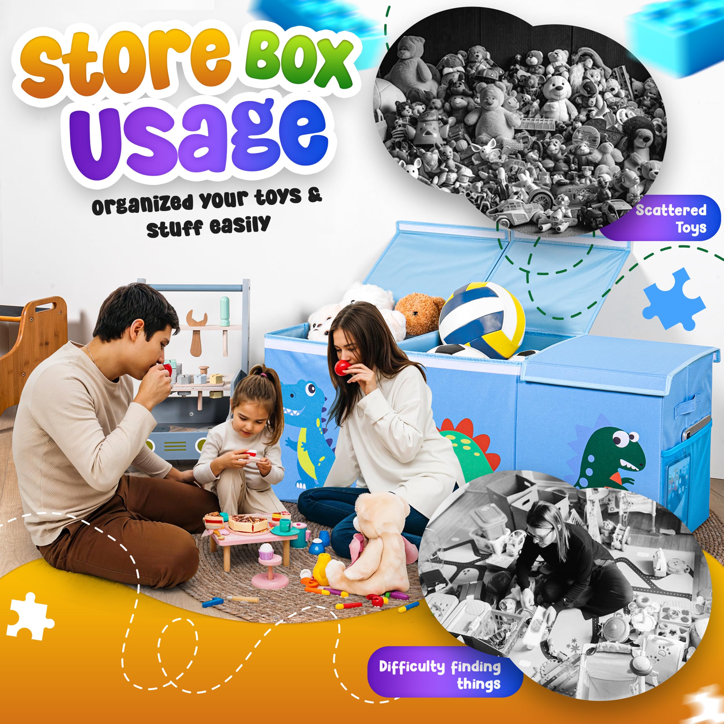 SYFIS extra large toys box 150 liter capacity for many toys.