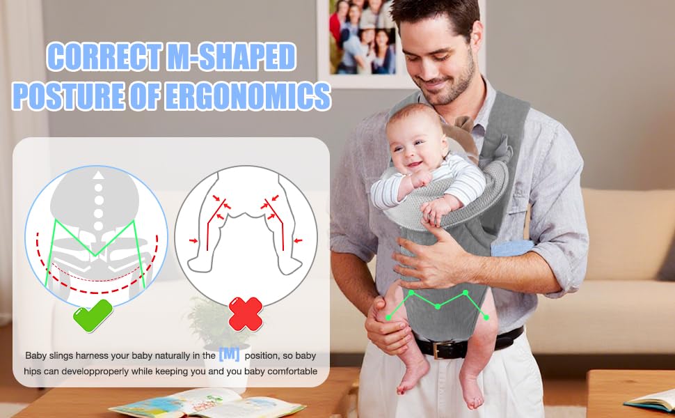 SYhuqal New Little One Sling Wrap features an X-shaped back protector to distribute weight evenly.