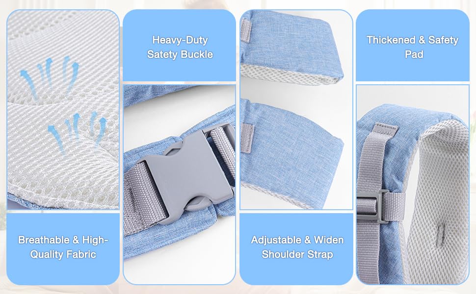 SYhuqal New Little One Sling Wrap highlights ergonomic hip-seat design to support posture during baby wear.