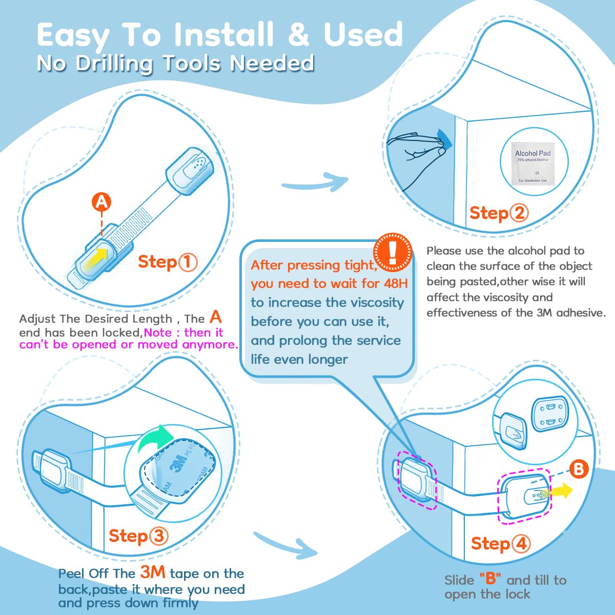 Syican around corner strap flexibility, fits around corners for secure mounting.