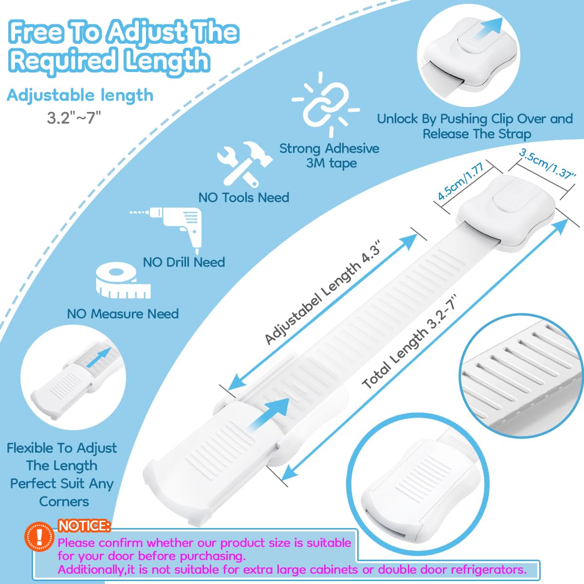 Syican fridge door lock usage, versatile design for kitchen safety.