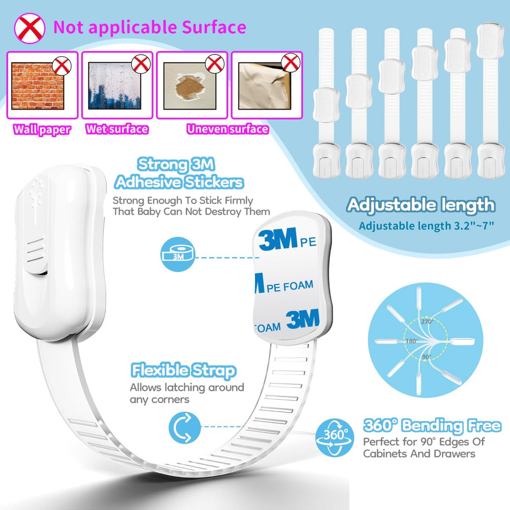 Syican multipurpose use image, illustrating drawers, fridge, and appliances secured.