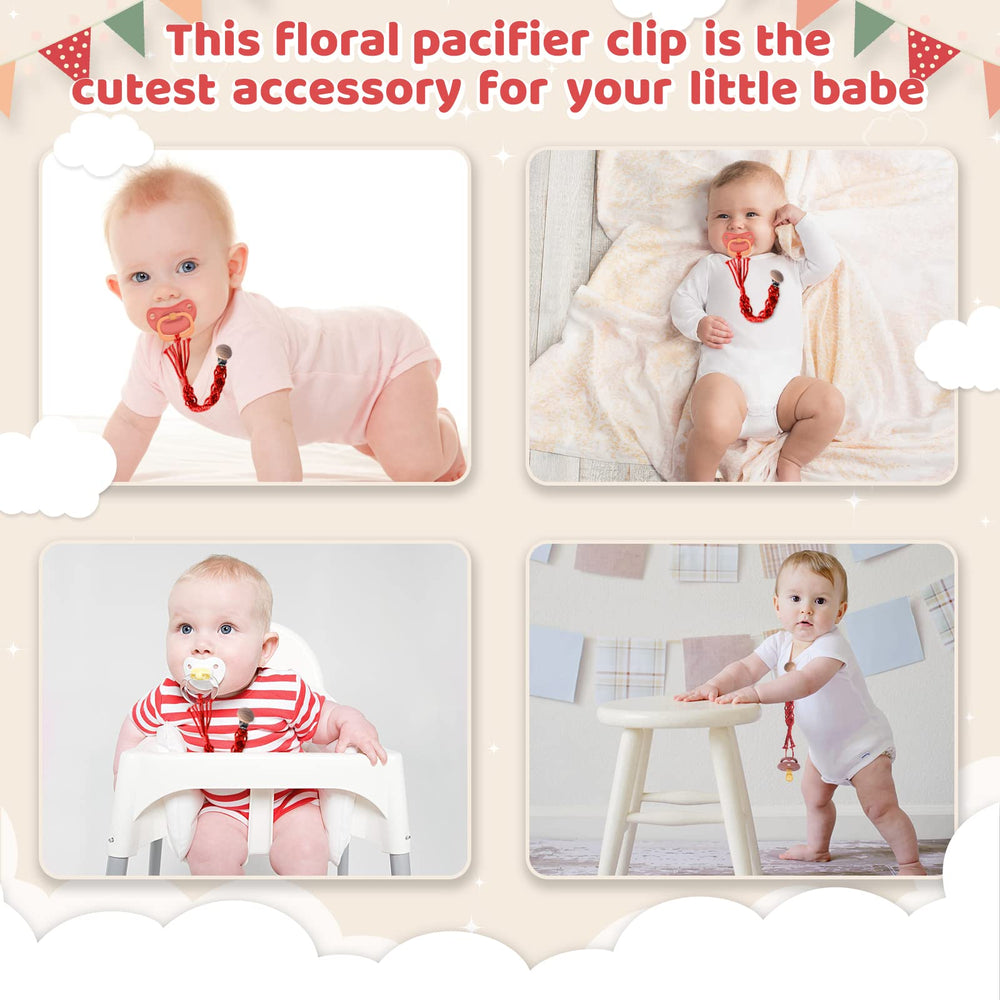 Symbolife baby shower gift pacifier clip stylish and practical for new parents.