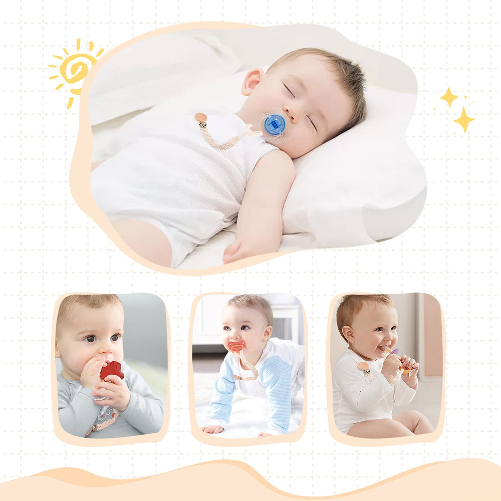 Symbolife Boho pacifier clip braided cotton pattern emphasizing unisex style for boys and girls