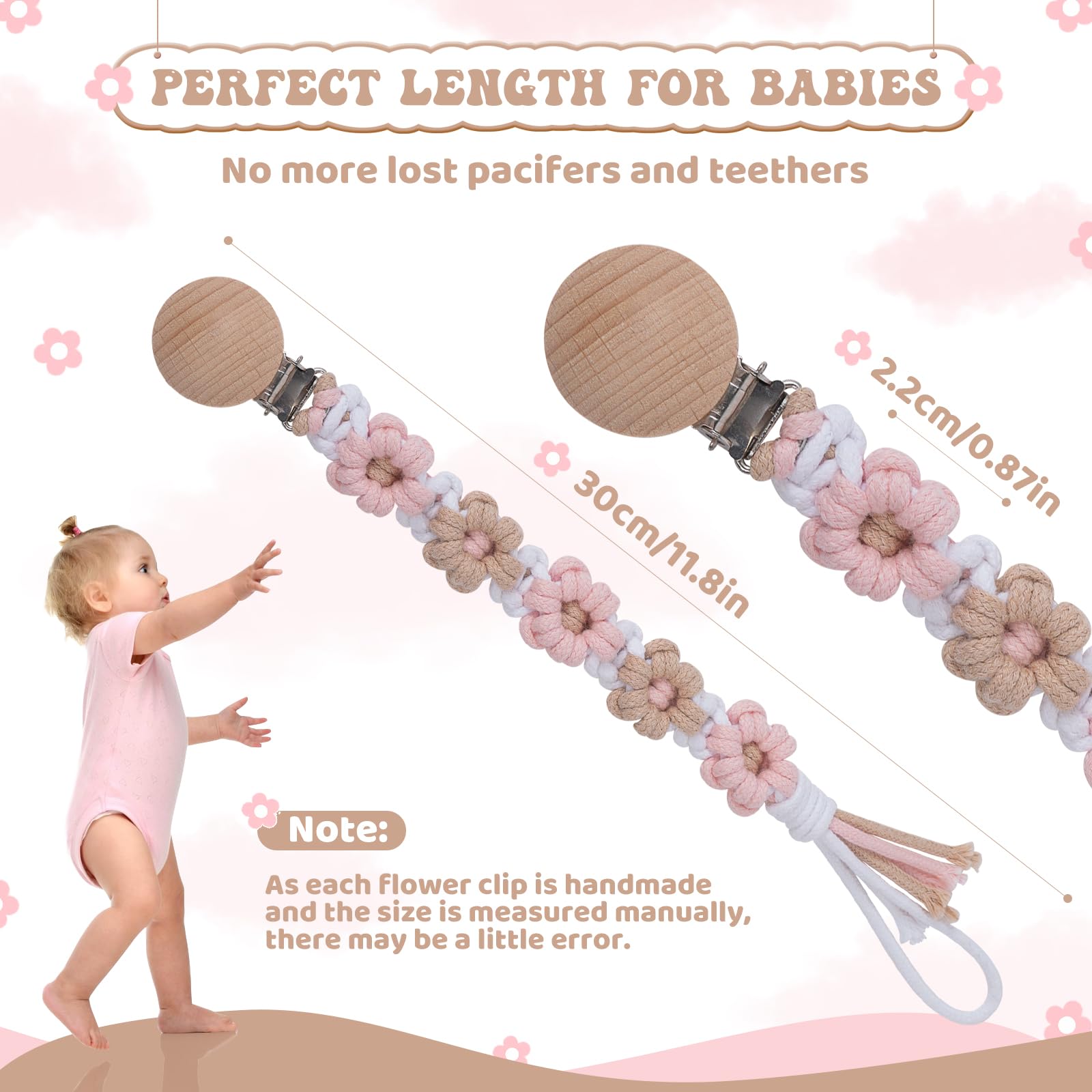 Symbolife pacifier clip with boys and girls style for versatile use