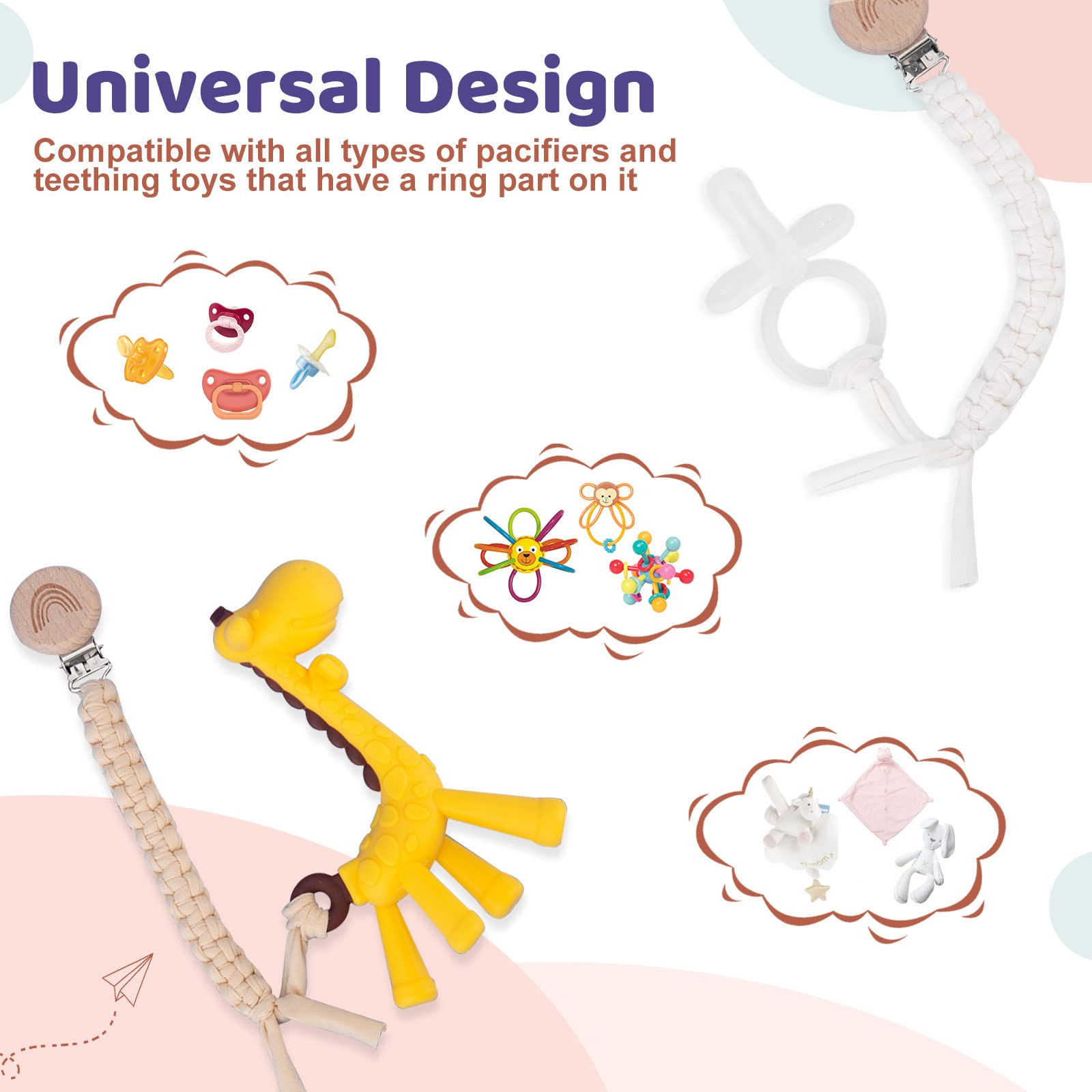 Symbolife pacifier clip gift packaging makes a thoughtful baby shower gift.