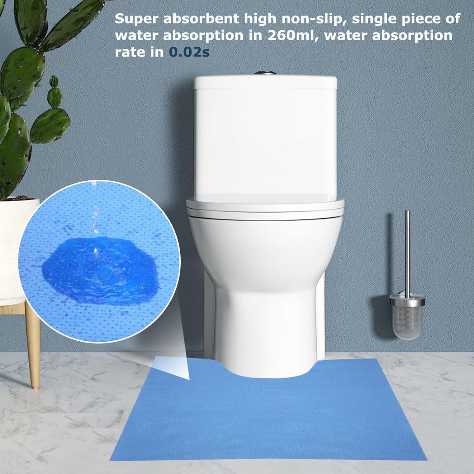 Blue color adds calm look and signals a clean surface.