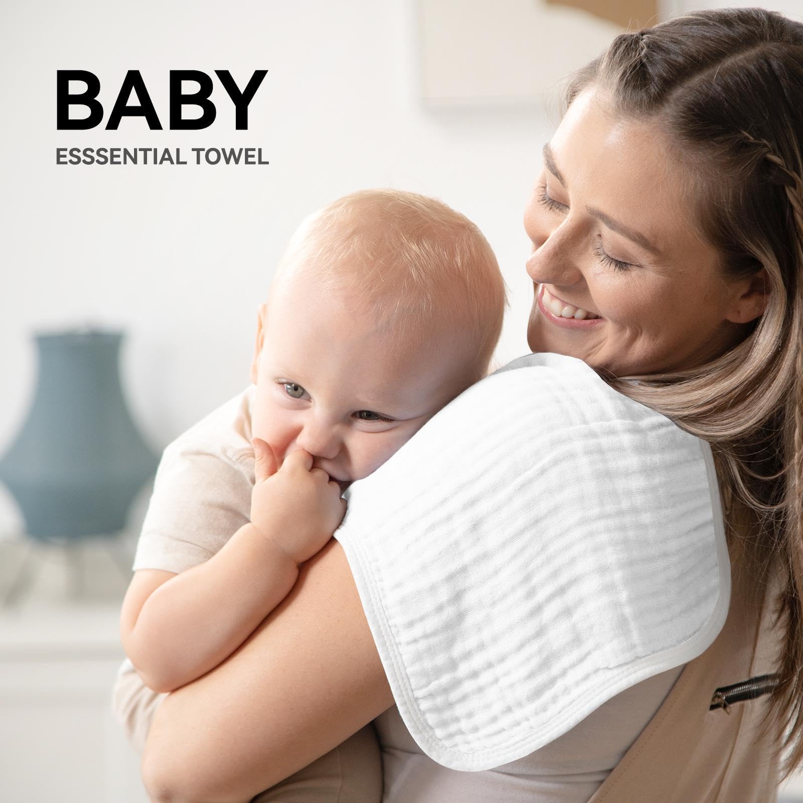 Synrroe burp cloths with six-layer weave for quick drying after spills.