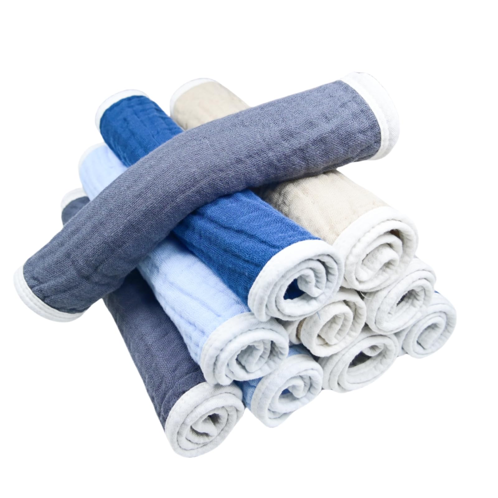 Synrroe burp cloths come in multiple colors for coordinated baby outfits