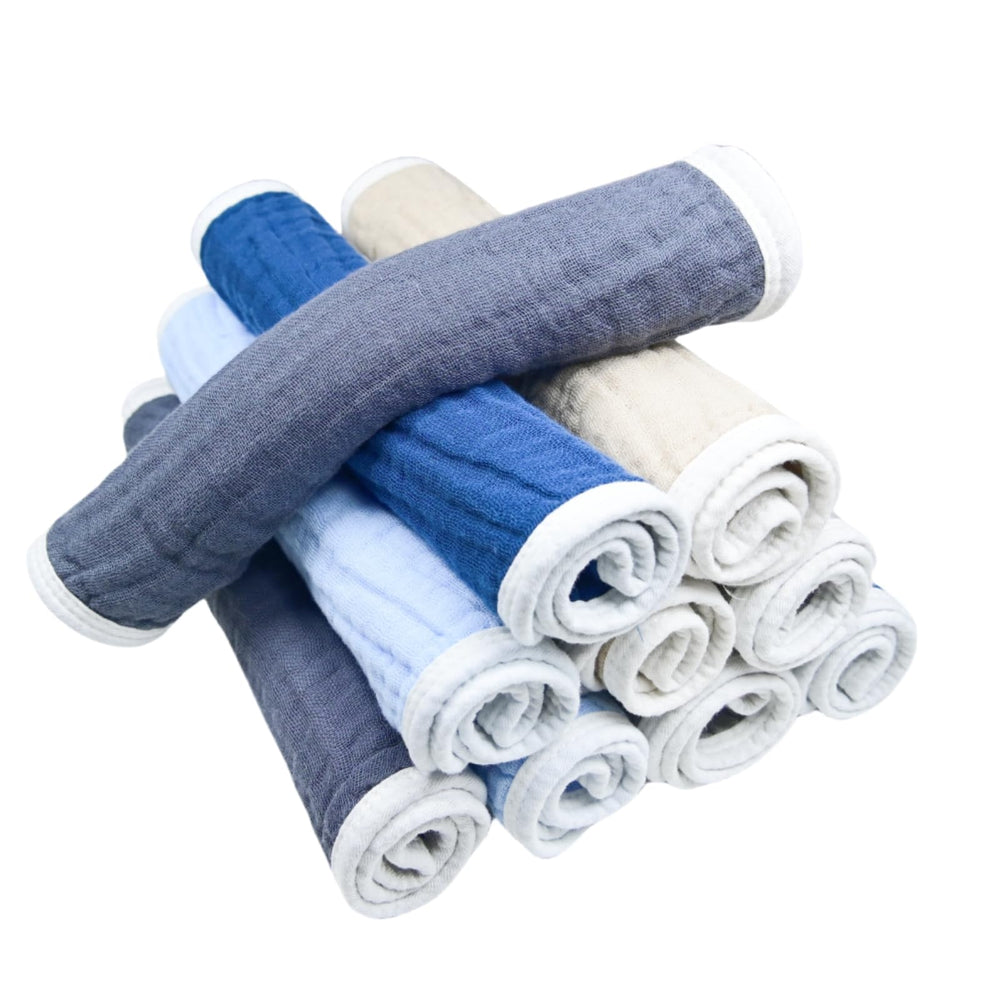 Synrroe burp cloths come in multiple colors for coordinated baby outfits