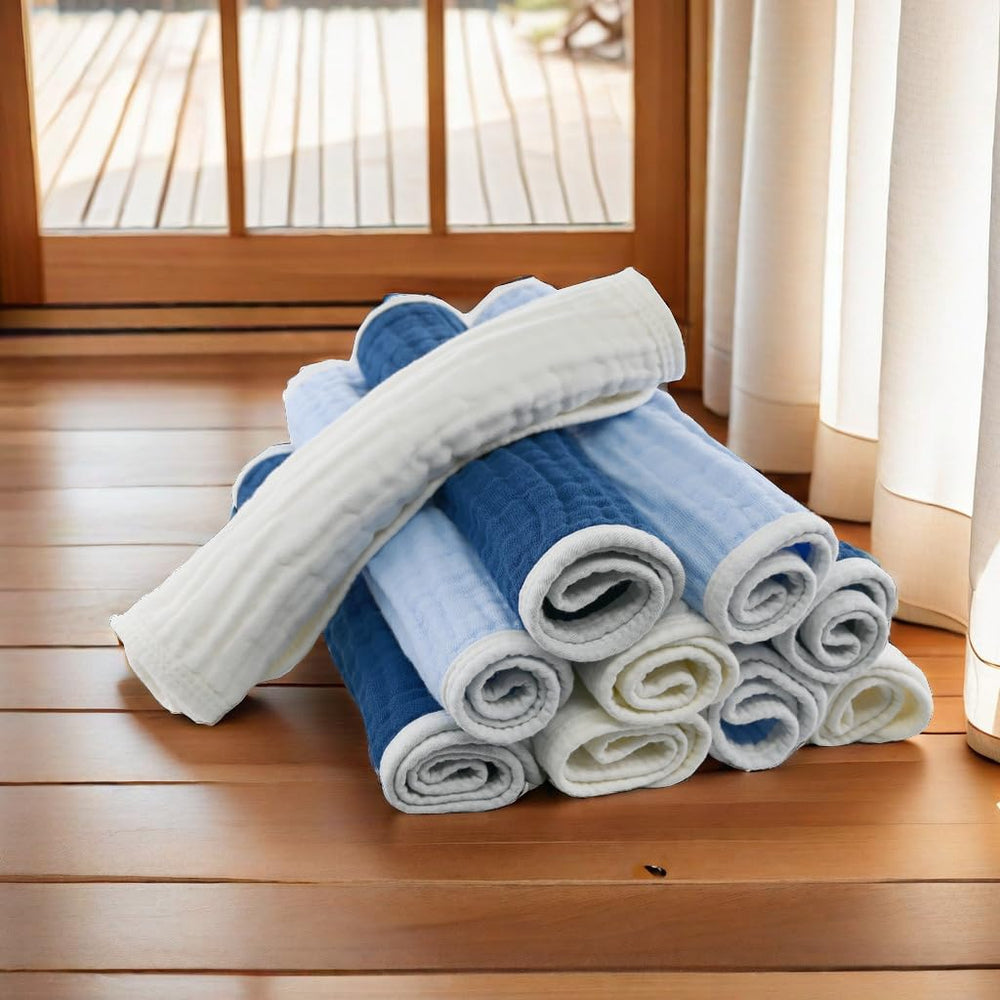 Synrroe burp cloths edge-locking stitching highlight durability and long wear.