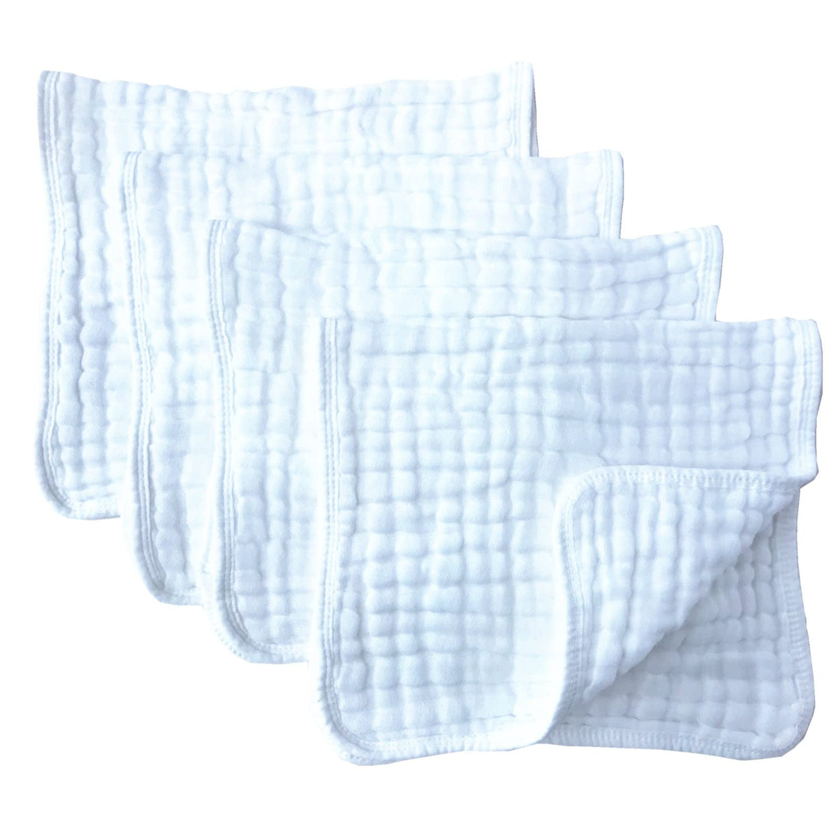 Synrroe burp cloths show soft-touch muslin for gentle baby care.