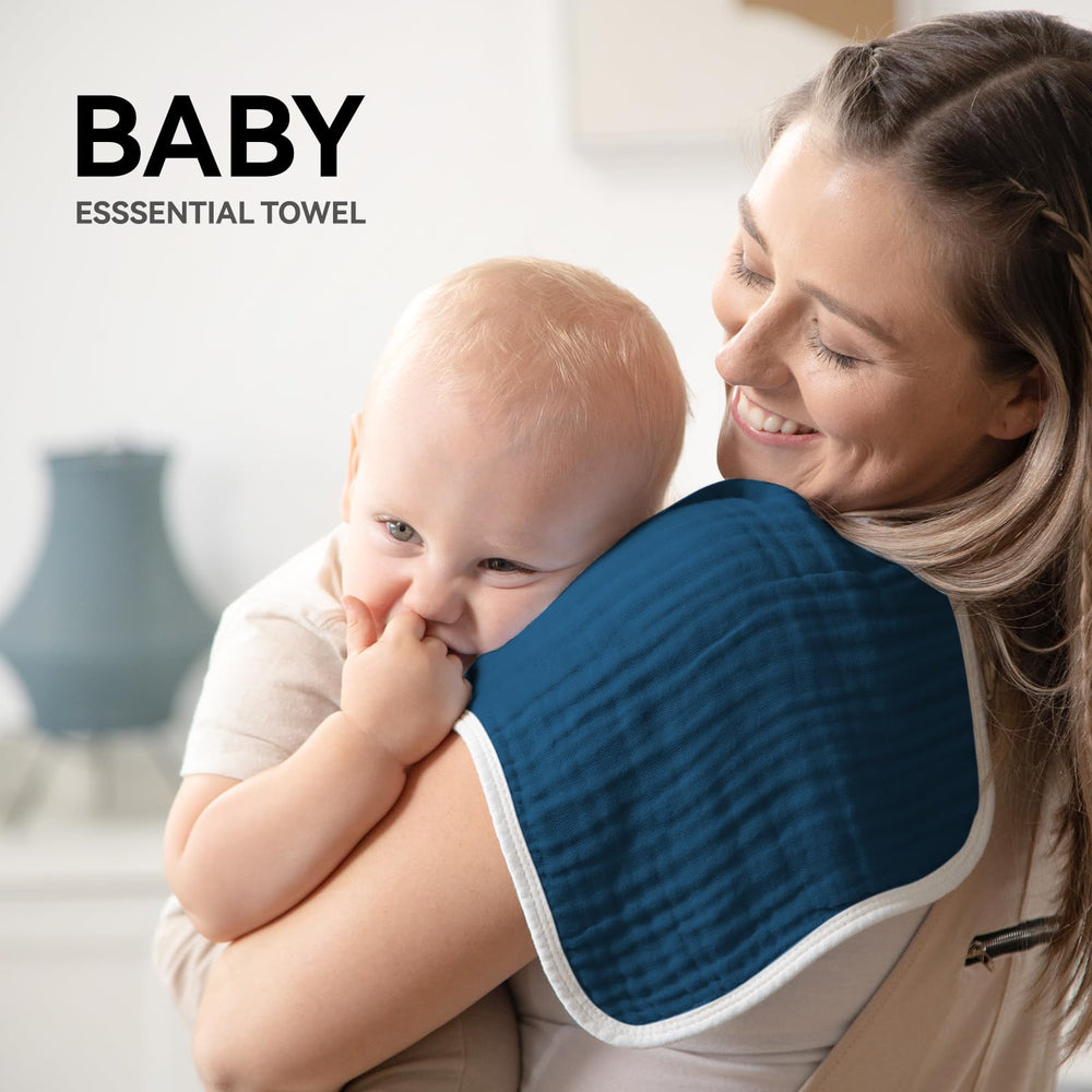 Synrroe six-layer muslin burp cloths emphasize breathability and absorbency.