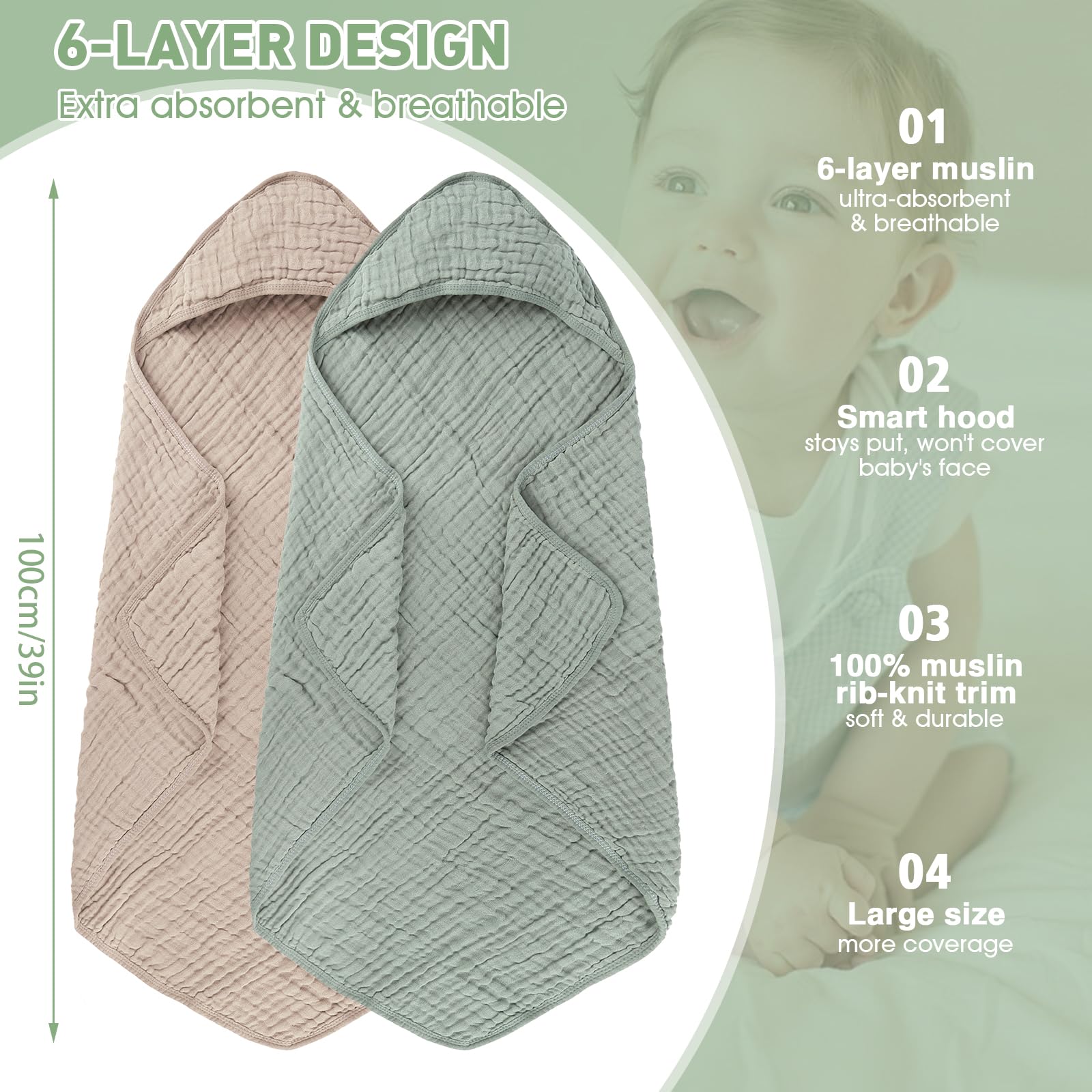 Synrroe hooded towel provides cozy warmth for naps.