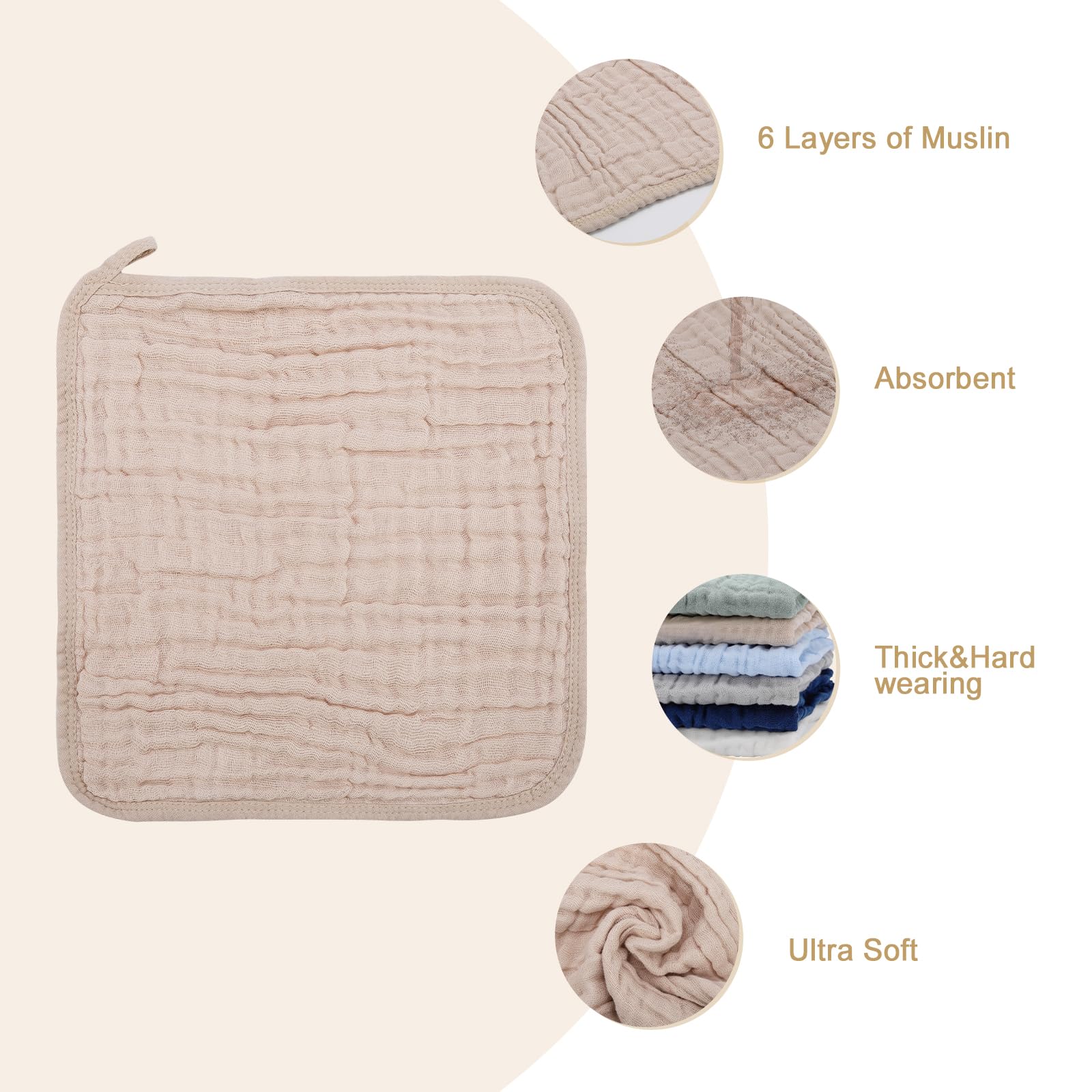 Synrroe-multicolor-baby-washcloths-soft-skin showcases colorful set that feels ultra-soft on baby cheeks.