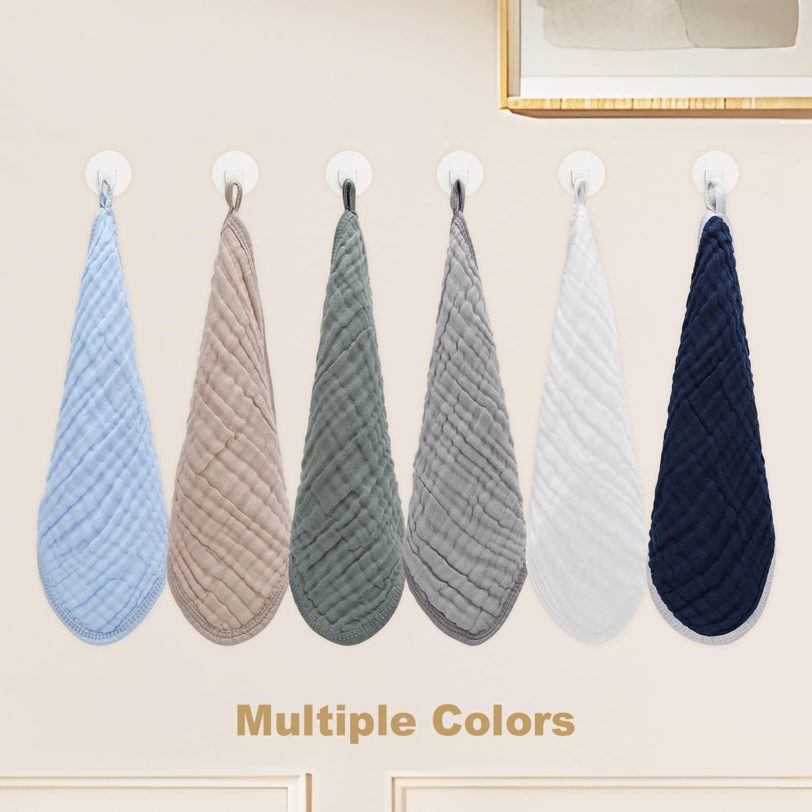 Synrroe-muslin-baby-washcloths-6-ply-absorbent helps wipe spills during feeding with high absorbency.