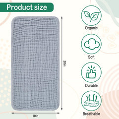 Synrroe muslin burp cloth light blue cozy guard against stains during burps