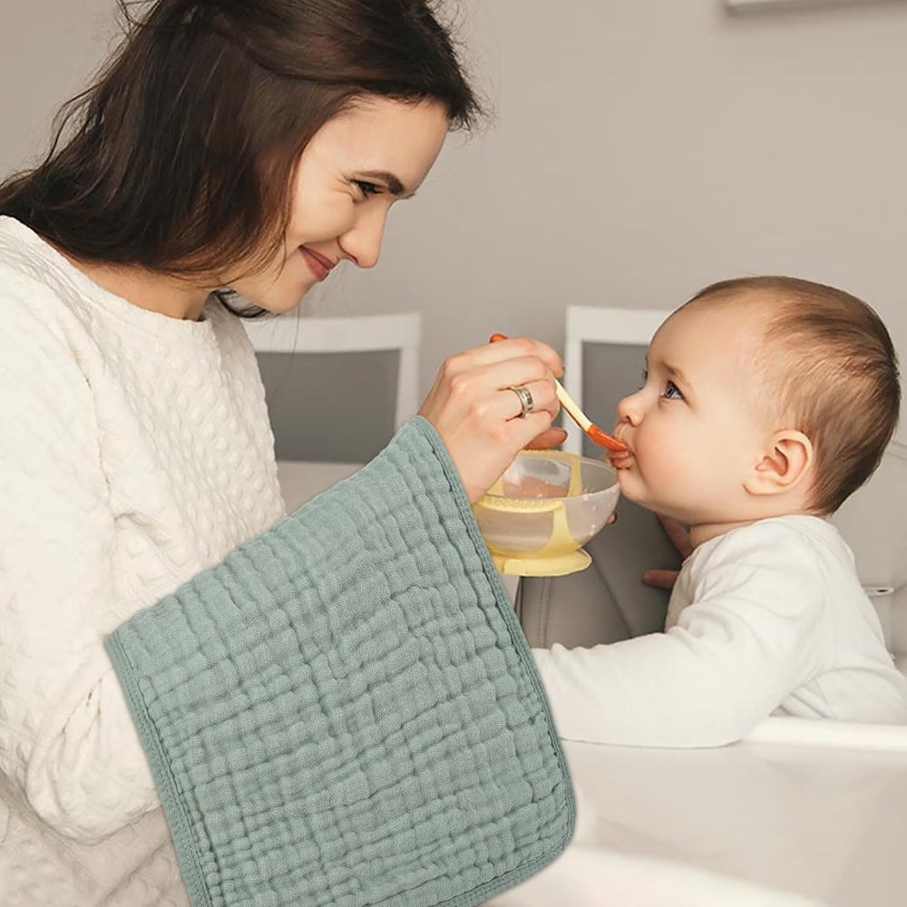 Synrroe muslin burp cloth navy-blue versatile absorbent for feeding and messes