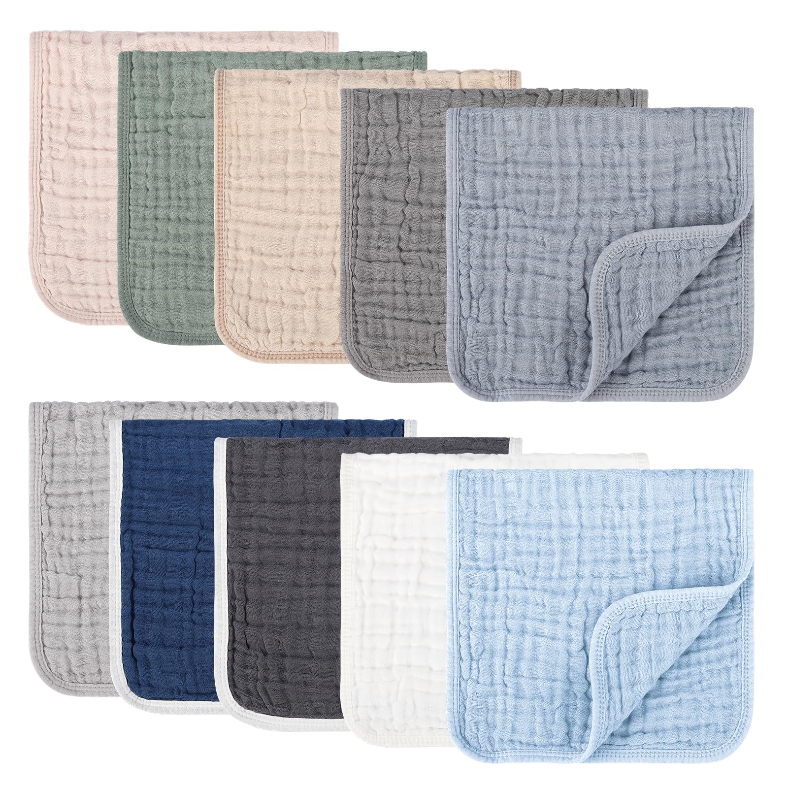 Synrroe muslin burp cloth white soft and breathable for feeding and spills