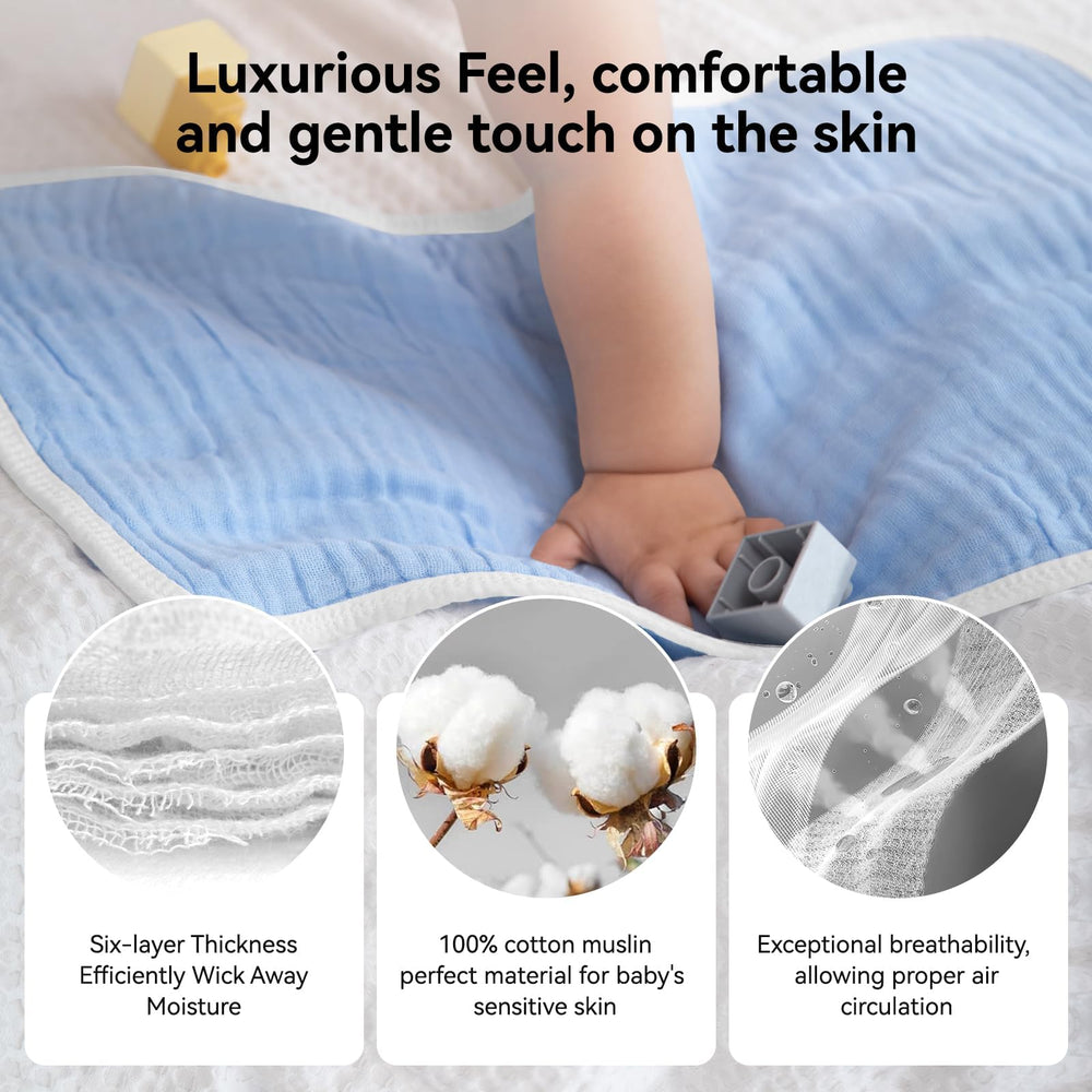 Synrroe muslin burp cloths soft texture against baby's skin