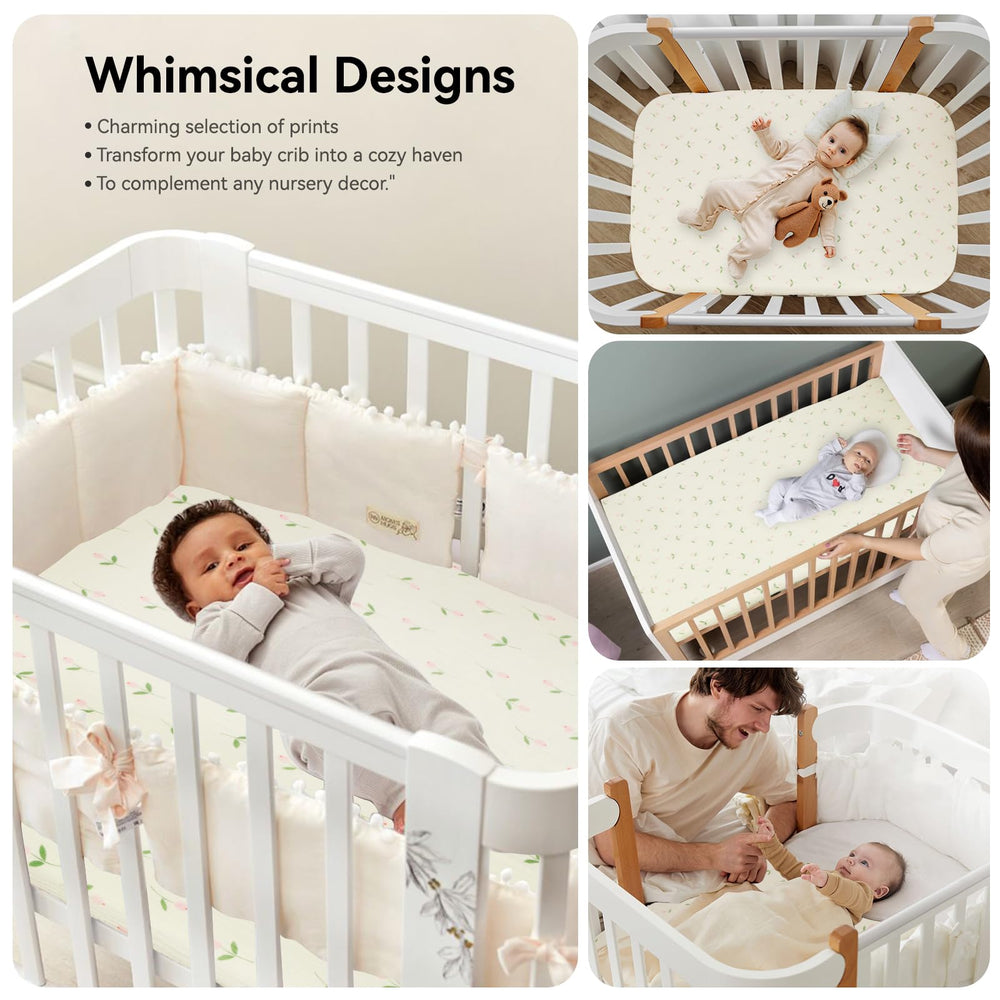 Synrroe 28x52 fitted sheet on toddler bed shows soft double-layer muslin