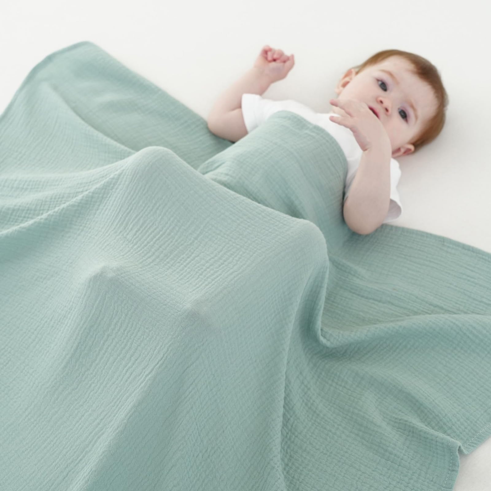 Synrroe muslin swaddle blanket ideal for tummy time gentle grip and comfort