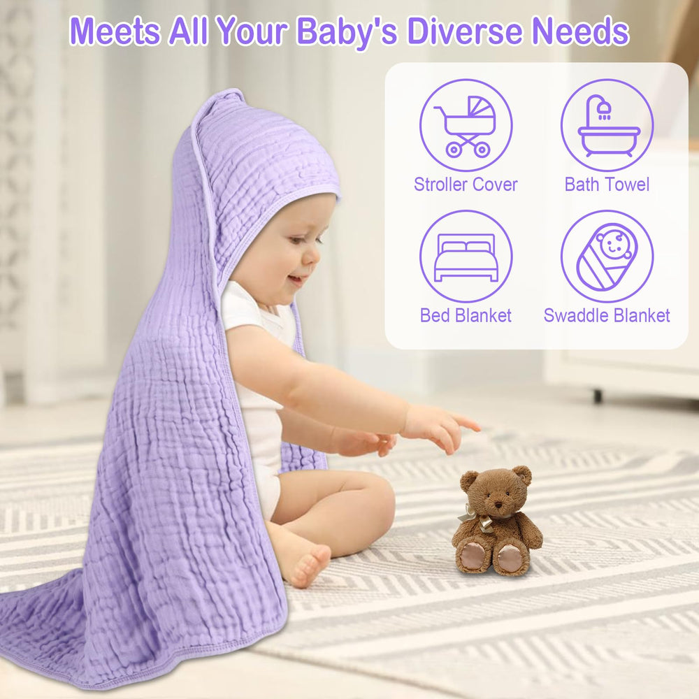 Synrroe muslin towel 6-layer closeup highlights durable softness