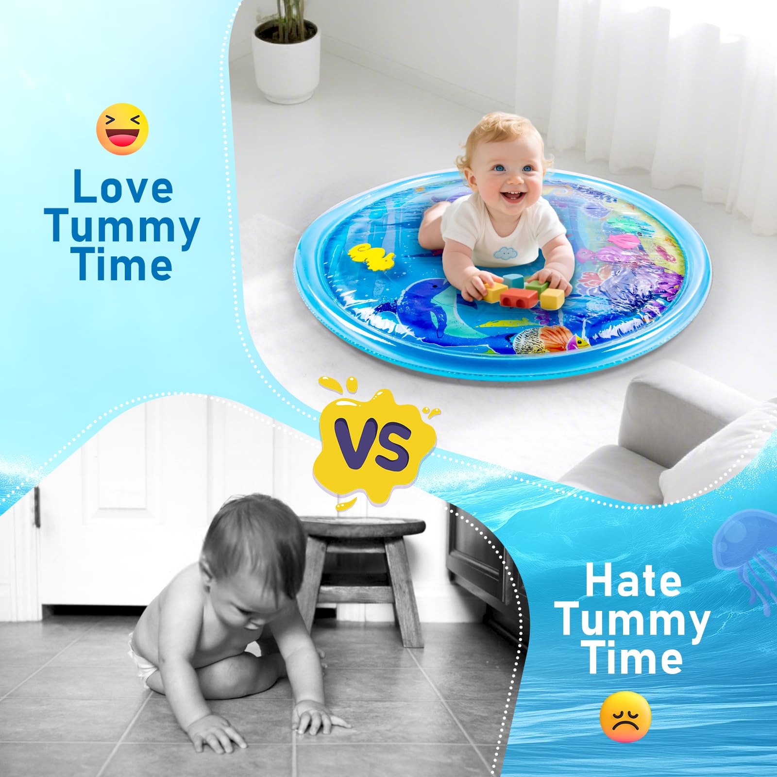 SYQZENG water mat reveals vibrant patterns that encourage sensory play.