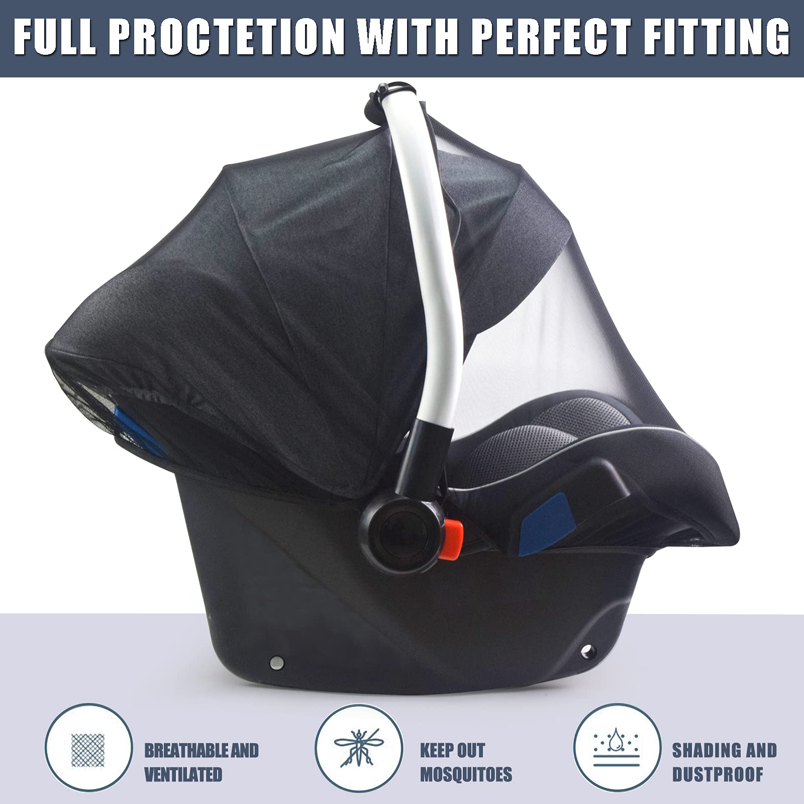 Sysmie bassinet net offers airy mesh for comfortable outdoor time.