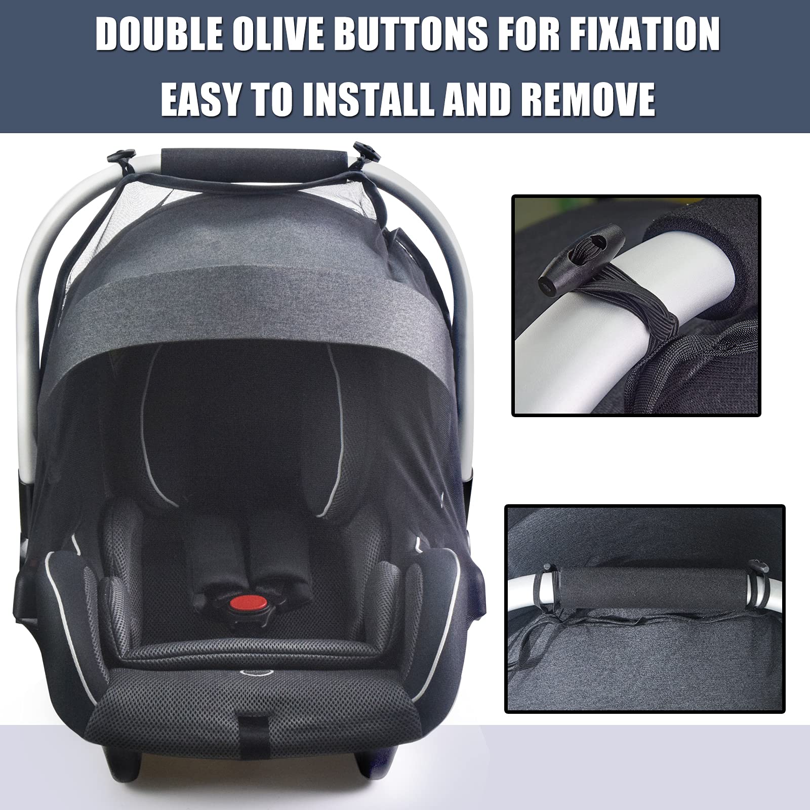Sysmie mosquito net on stroller keeps airflow while reducing insects during outdoor strolls.