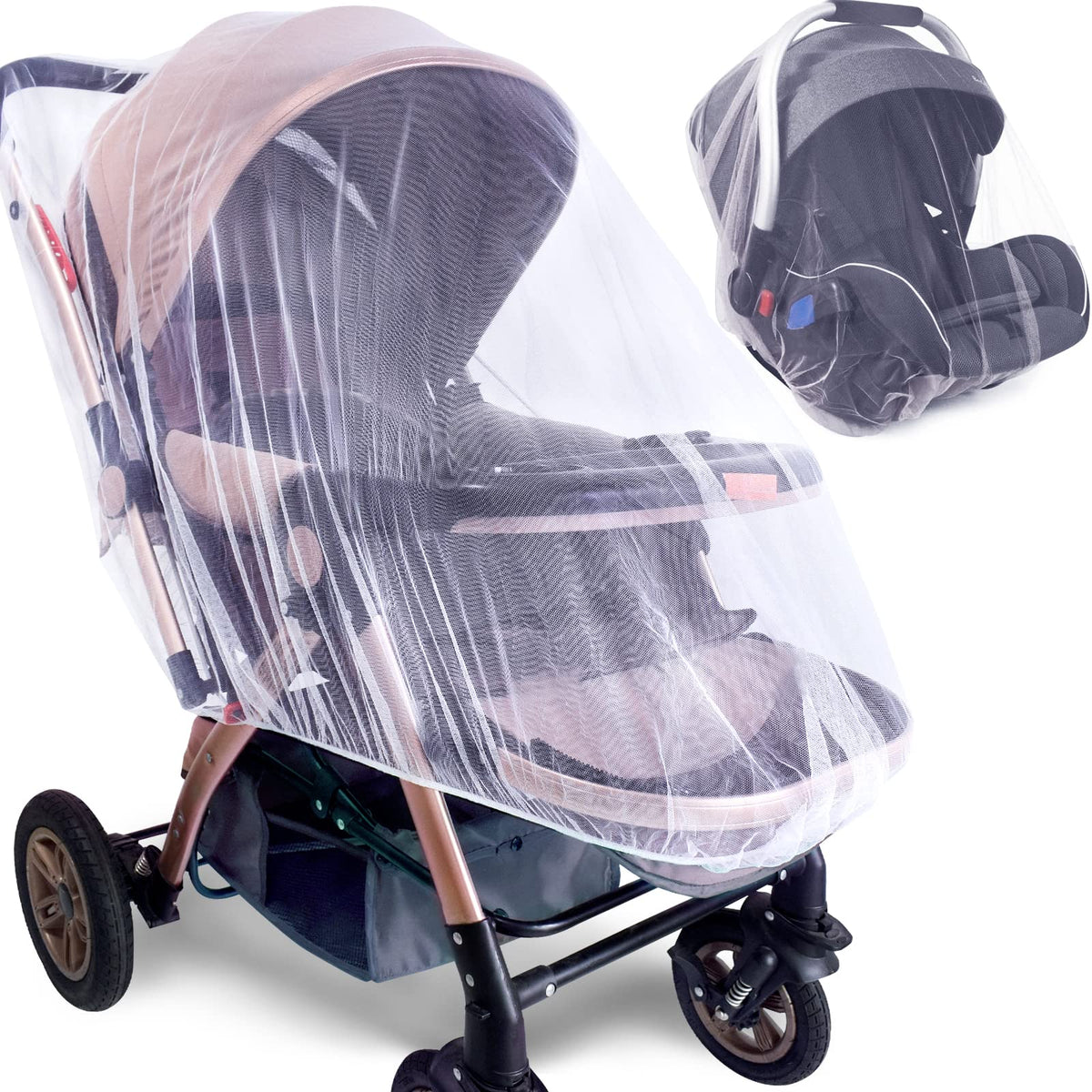 Sysmie stroller mosquito net white close-up mesh detail for breathable protection.