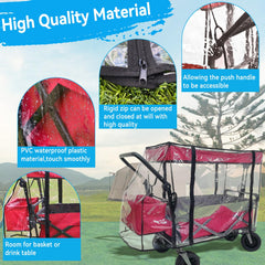SYWAN wagon cover rain durable pvc material viewed from side