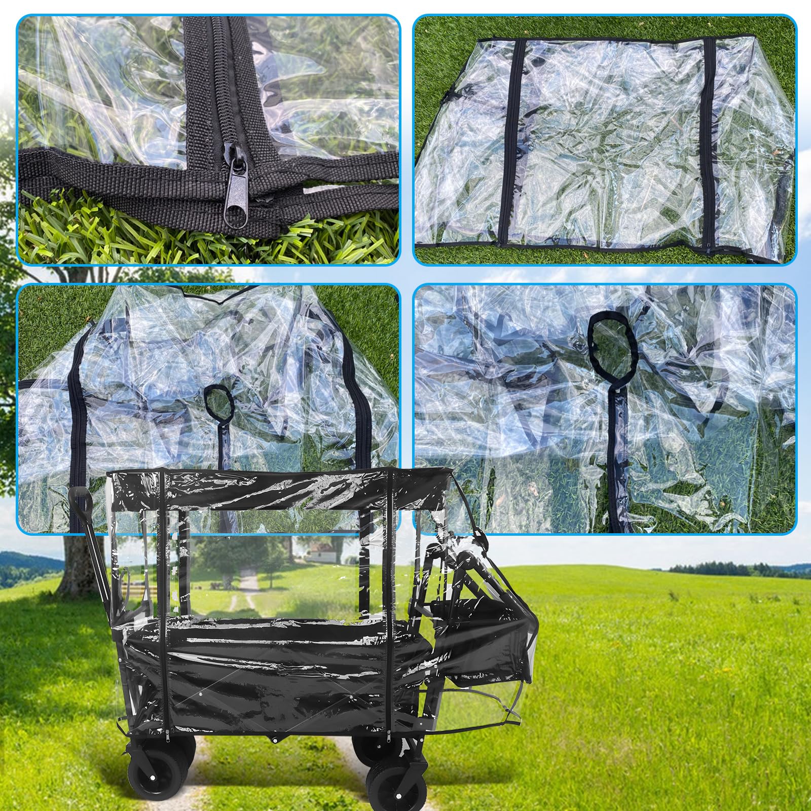 SYWAN wagon cover rain on baby trend quad demonstrates compatibility