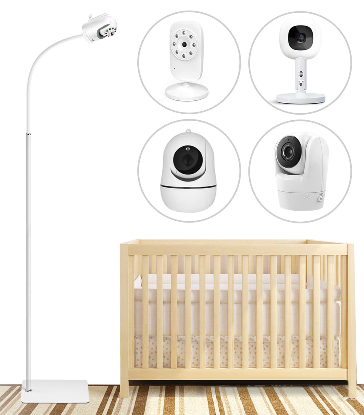 SZAOYU flexible height mount base providing stable, secure support for baby monitors.