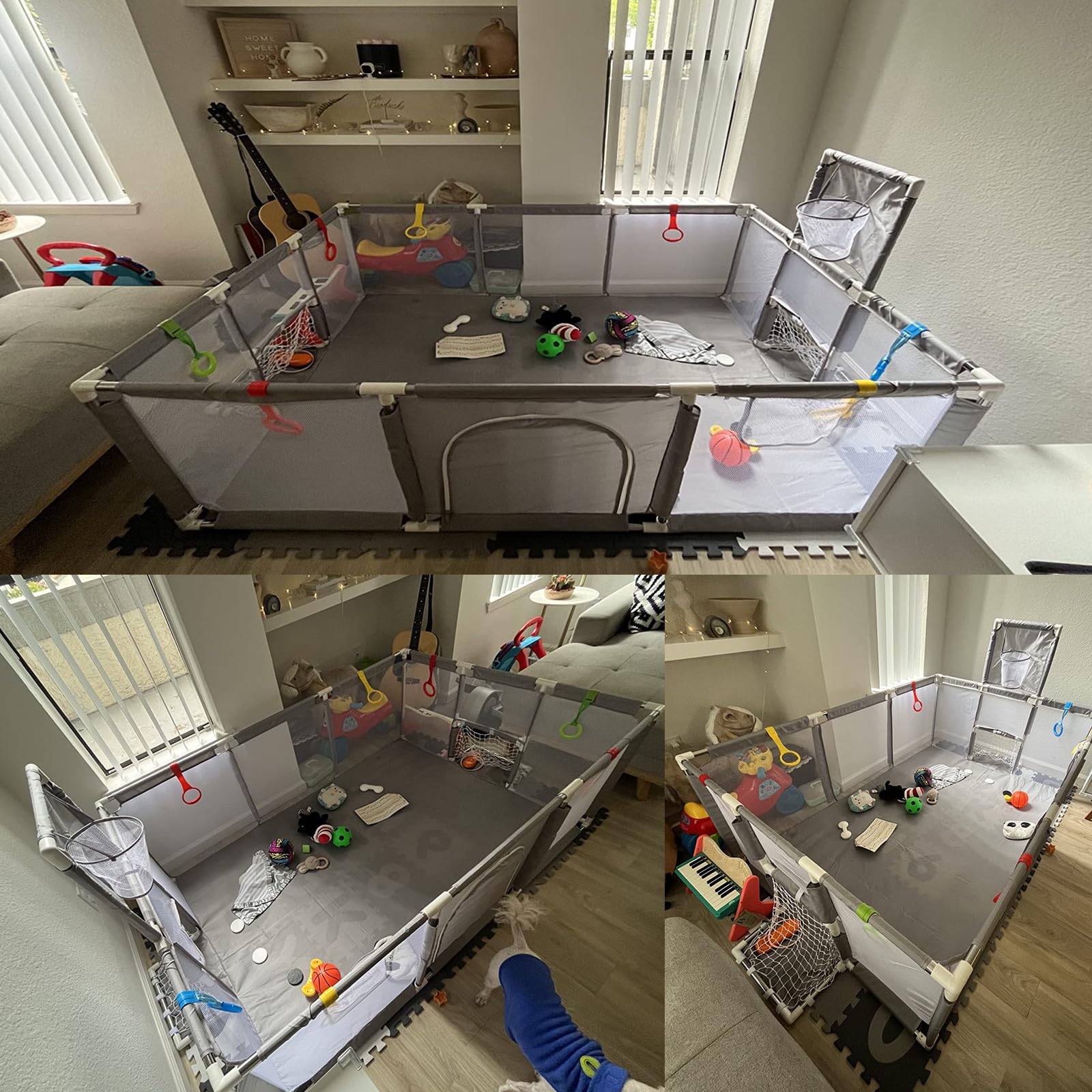 SZBOB large playpen assembly manual guiding quick setup