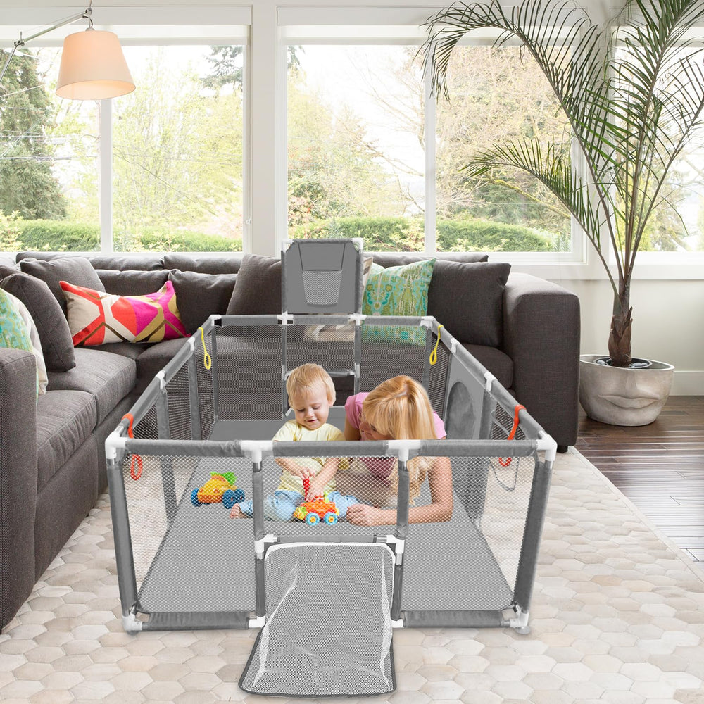 SZBOB large playpen suction-base stability on flat floors during playtime