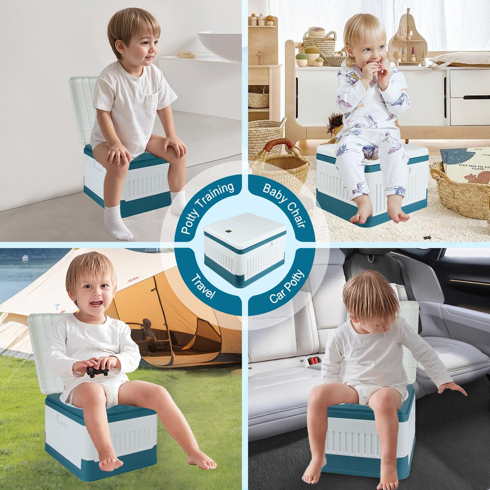 SZBOB travel potty disposal bags included for quick cleanup.