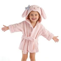 SZCQ baby girl hooded towel with pink dog keeps little ones cozy and dry.