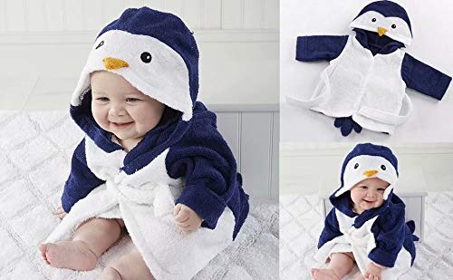 SZCQ bath time penguin hooded towel knit detail and warmth