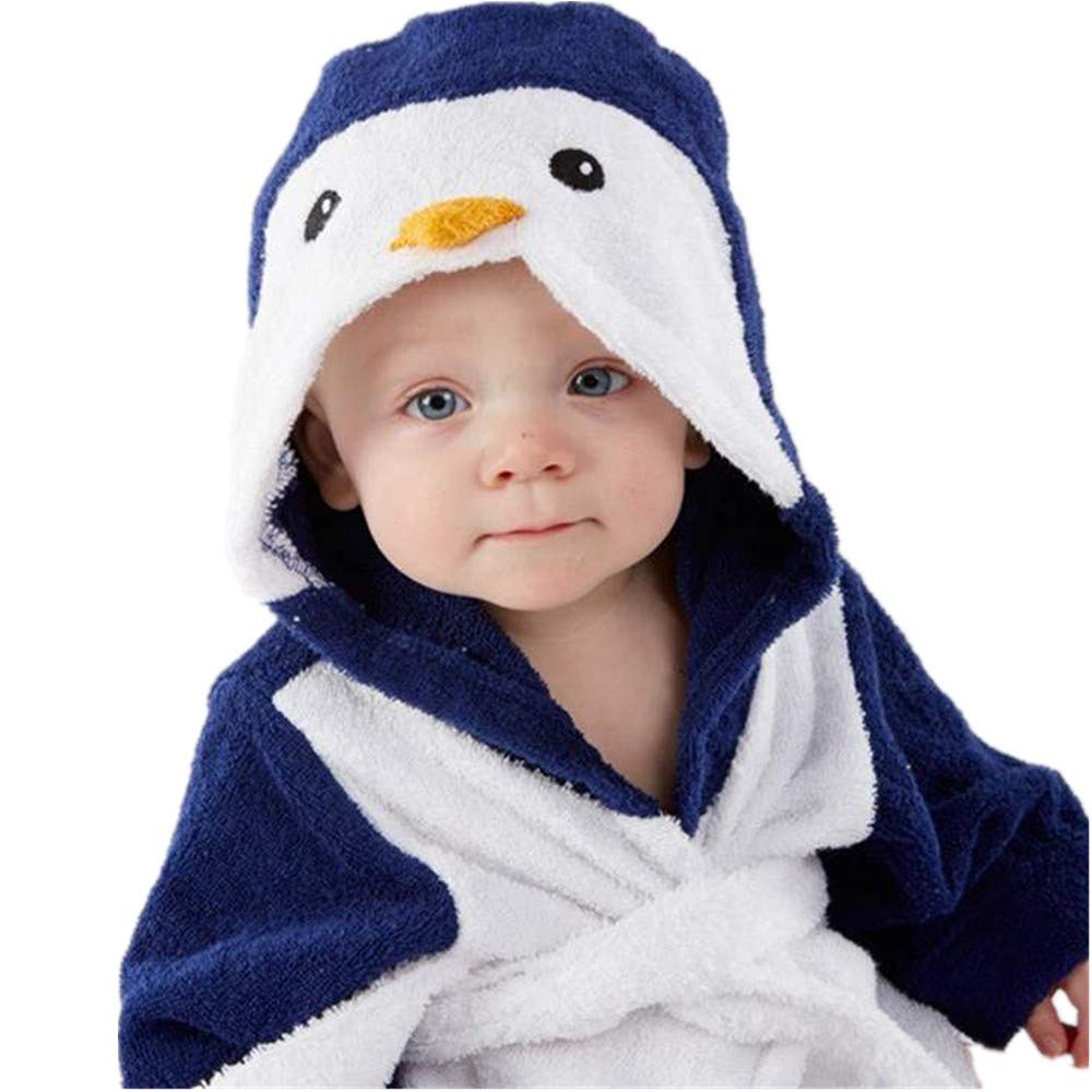 SZCQ navy soft terry baby towel feels gentle on delicate skin.