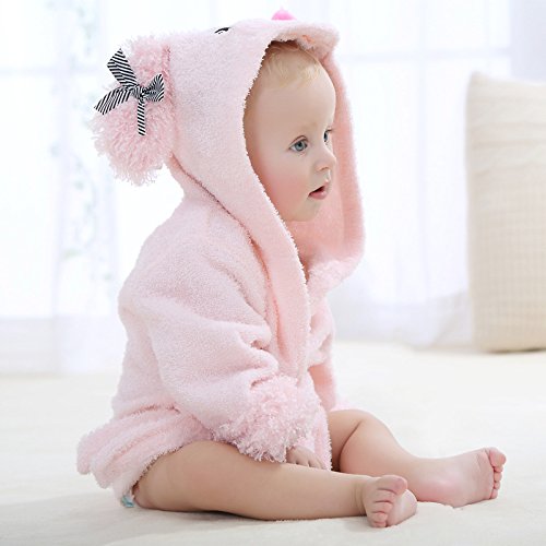 SZCQ size S towel fits 0-18 months with pink finish.